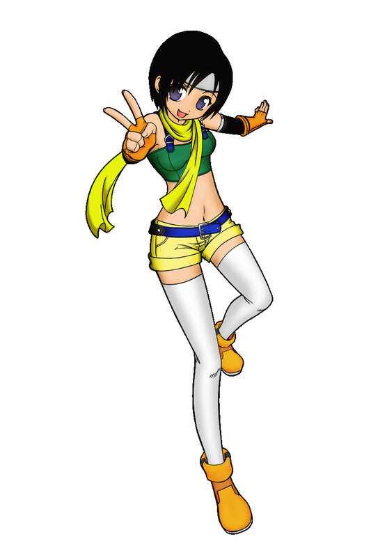 Anime Girl Making Peace Sign — Yellow, Playful, Scarf