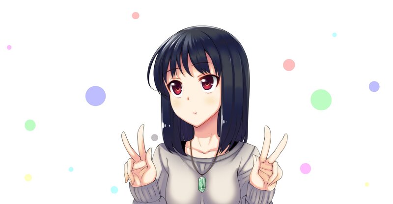 anime girl making peace signs