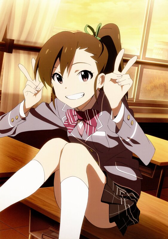 anime girl making peace signs