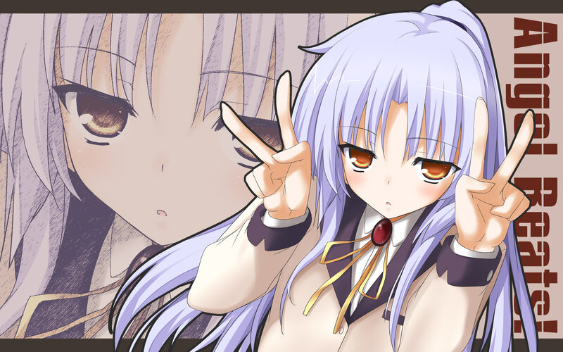 anime girl making peace signs