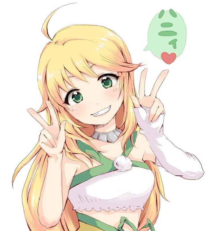 anime girl making peace signs