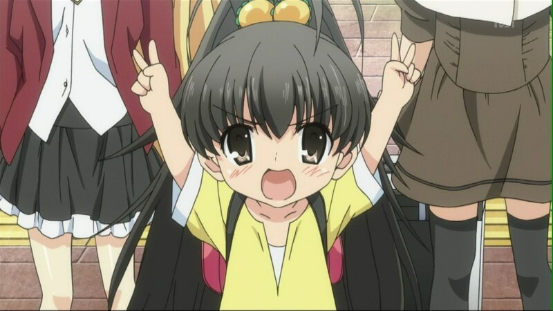 anime girl making peace signs