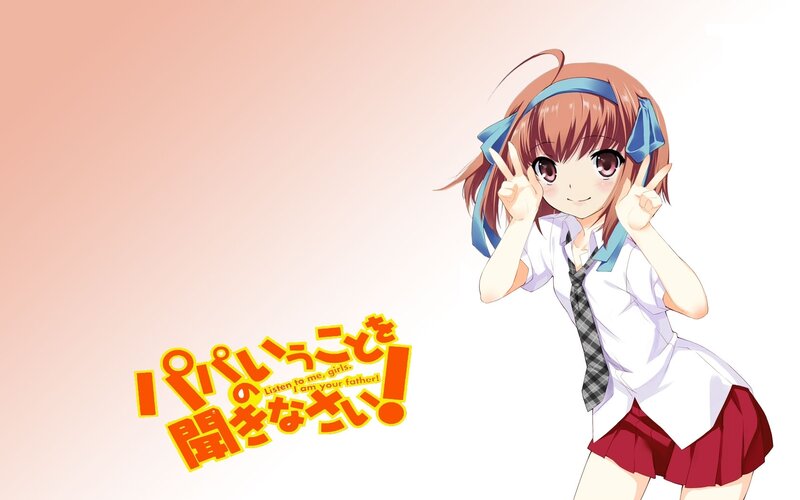Anime girl making peace signs