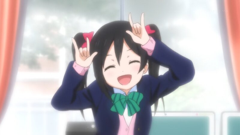 Anime Girl Making Rock Gesture