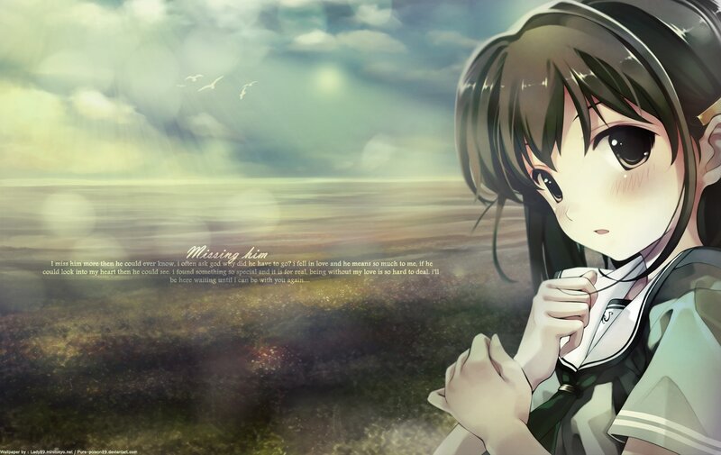 anime girl missing someone