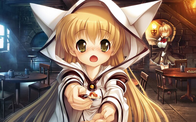 Anime girl offering food