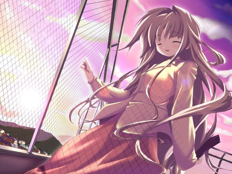 anime girl on a balcony