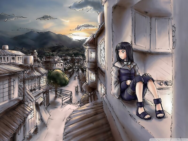 anime girl on a balcony