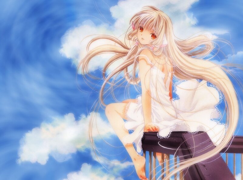 Anime girl on a balcony
