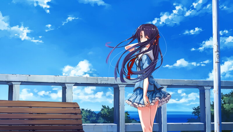 Anime girl on a balcony