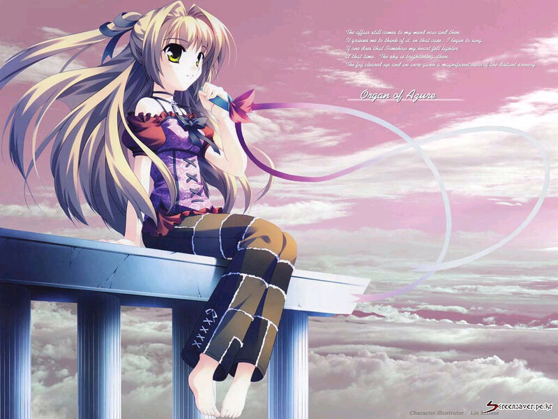 anime girl on a balcony