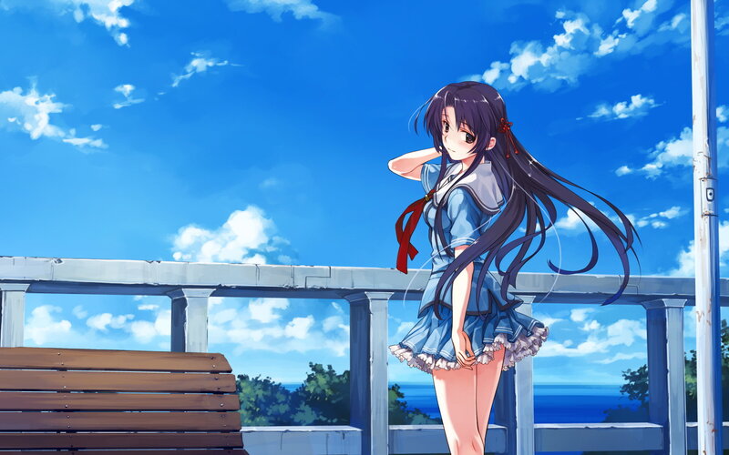 anime girl on a balcony