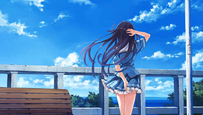 Anime girl on a balcony