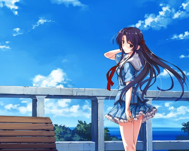 anime girl on a balcony