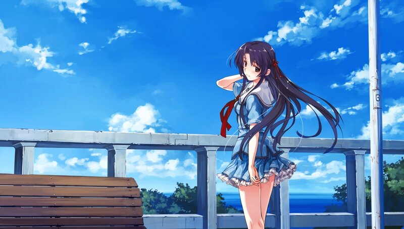 anime girl on a balcony