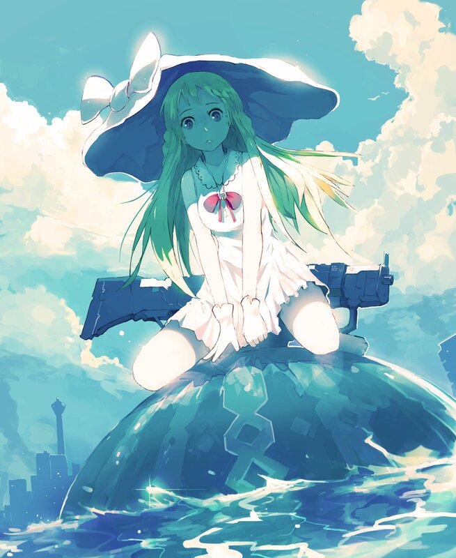 Anime girl on a battleship