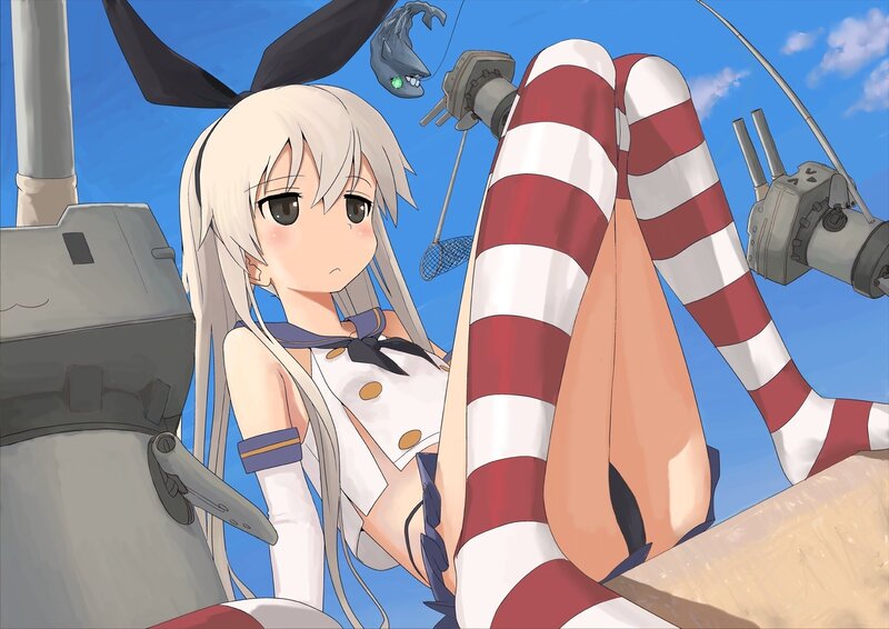 Anime girl on a battleship