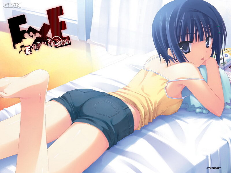 Anime girl on a bed