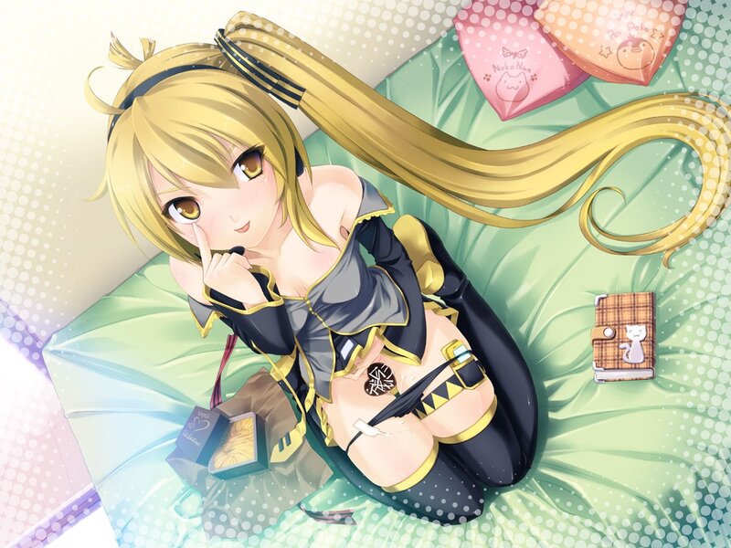 Anime girl on a bed