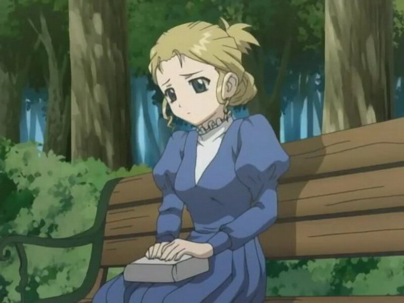 anime girl on a bench