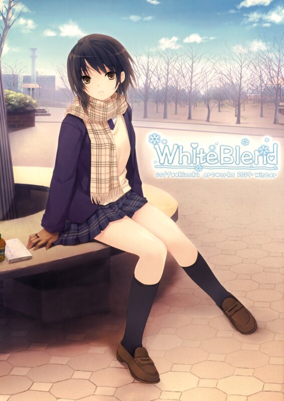 Anime girl on a bench