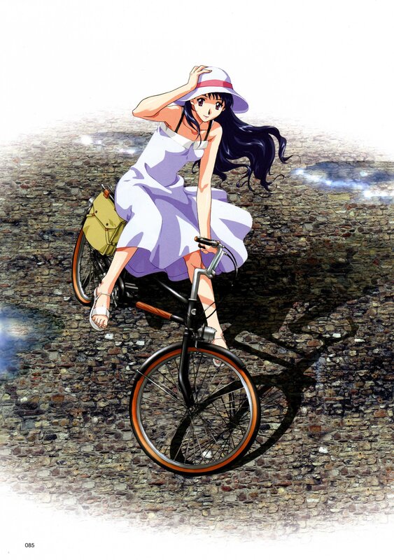 Anime girl on a bicycle