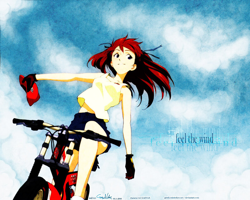 Anime girl on a bike