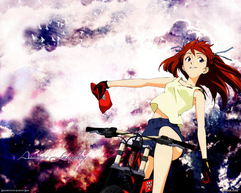 Anime girl on a bike