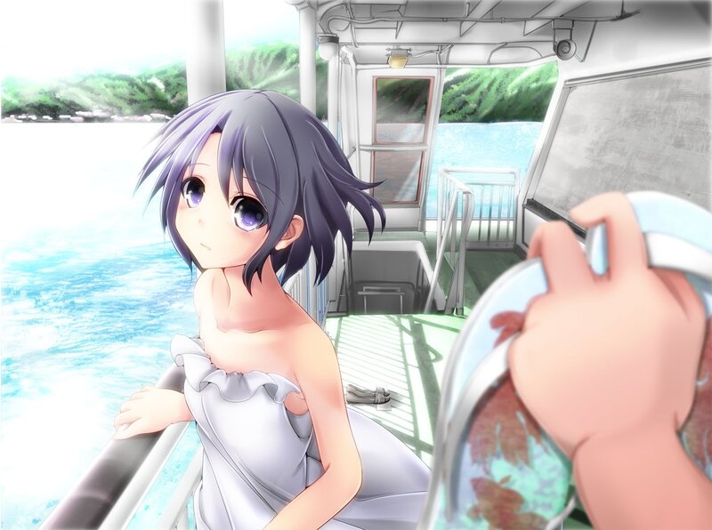 anime girl on a boat