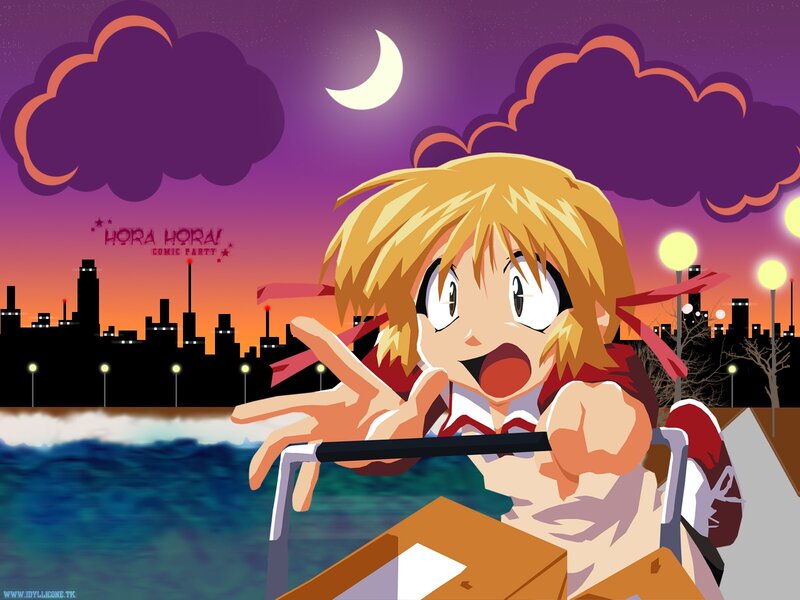 Anime girl on a boat at night