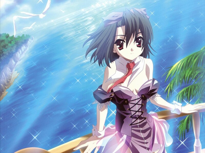 Anime Girl on a Boat — Blue