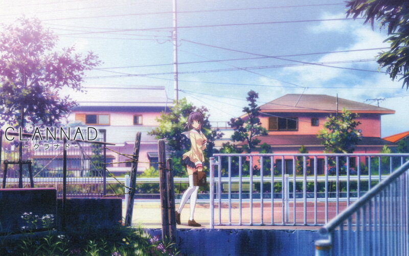 Anime girl on a bridge