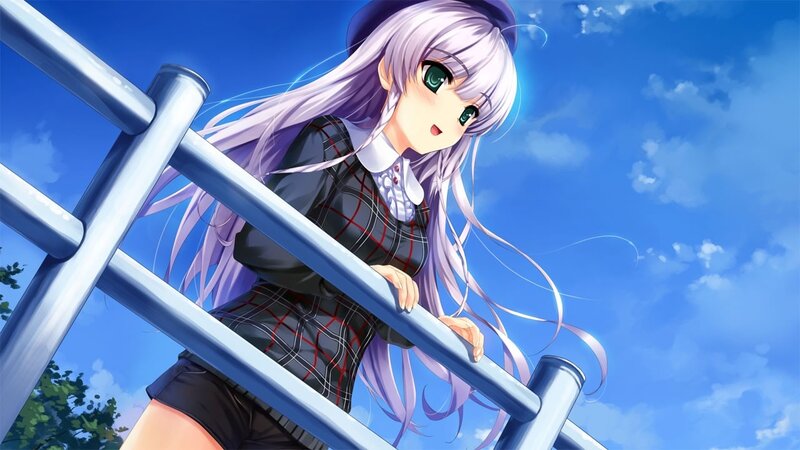 anime girl on a bridge