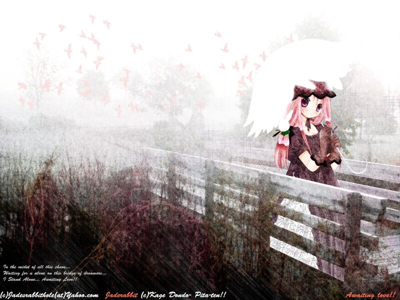 Anime girl on a bridge