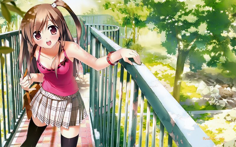 Anime girl on a bridge