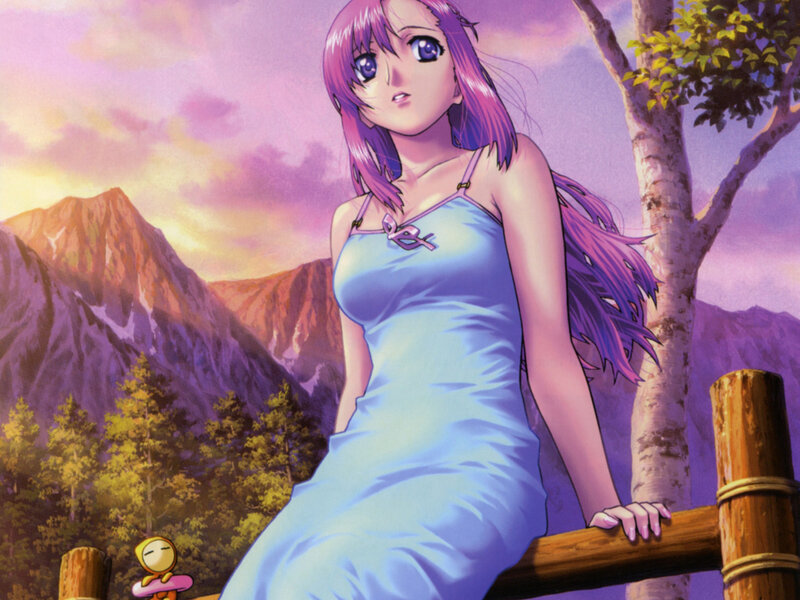 anime girl on a bridge