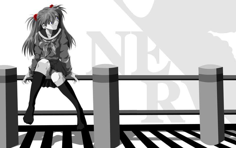 anime girl on a bridge