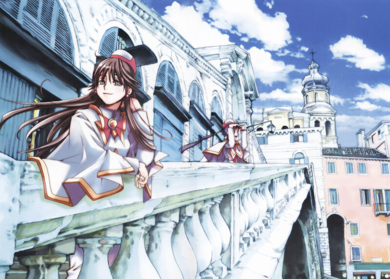 Anime Girl on a Bridge — Blue, Serene