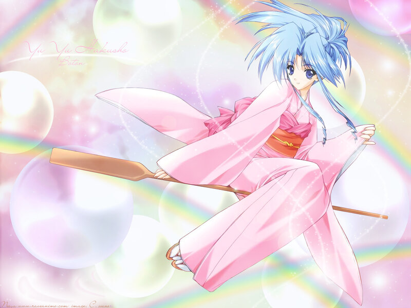 Anime girl on a broomstick