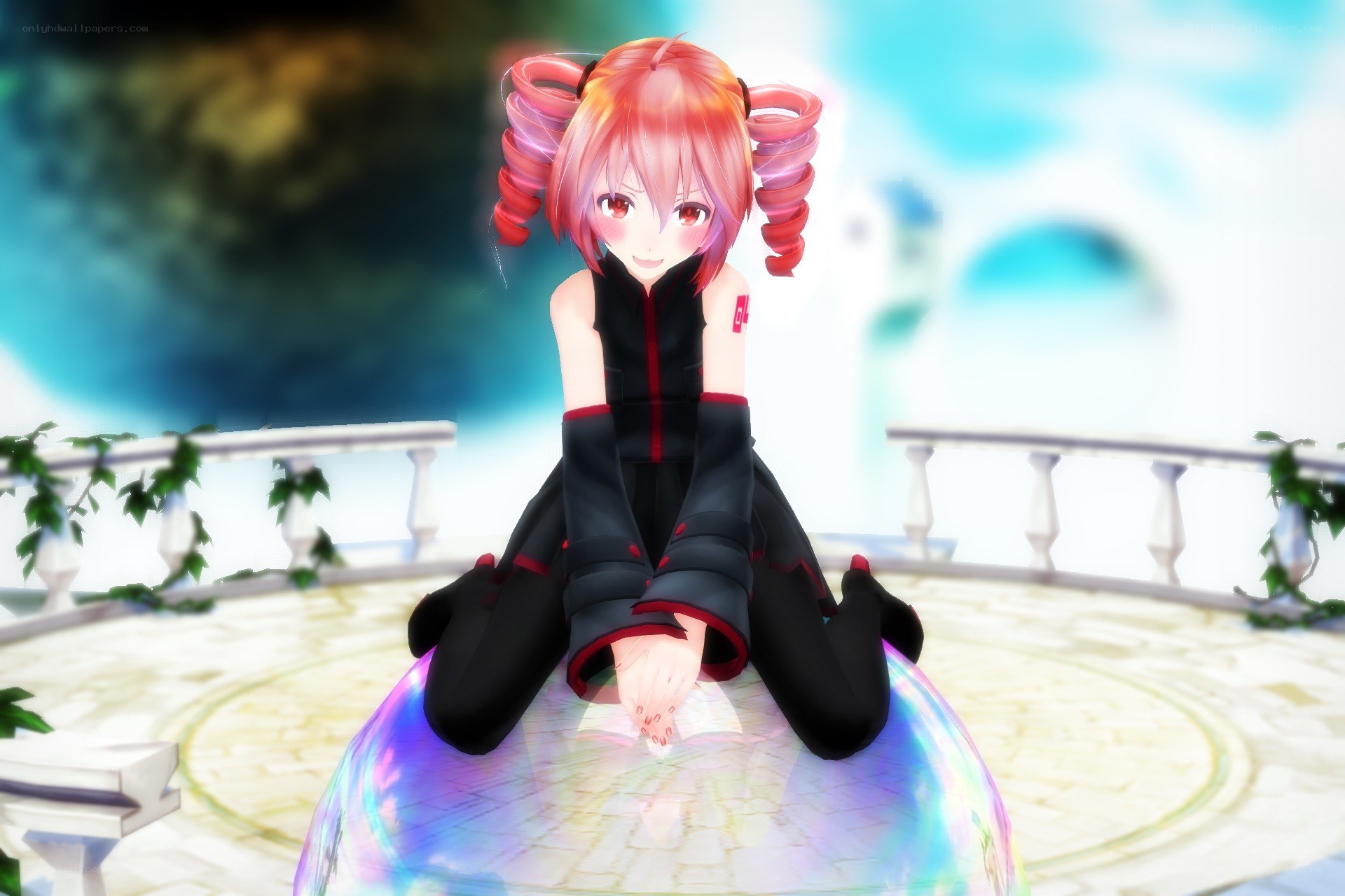 anime girl on a bubble