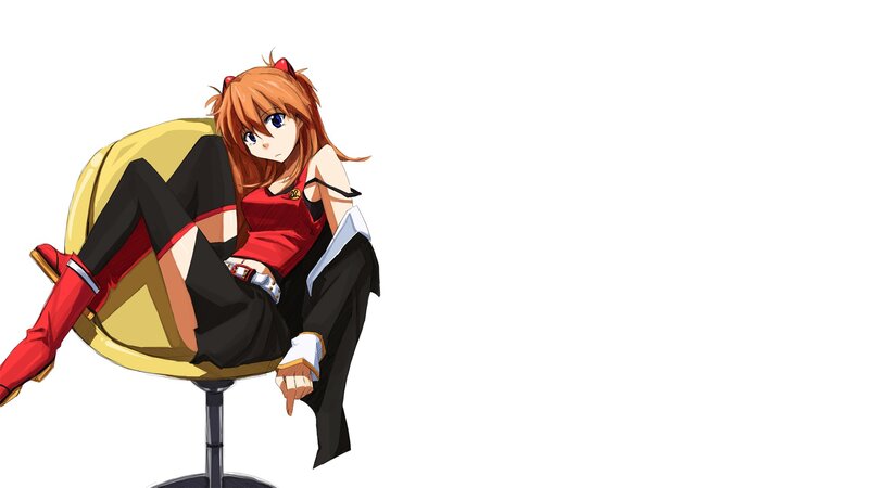 anime girl on a chair