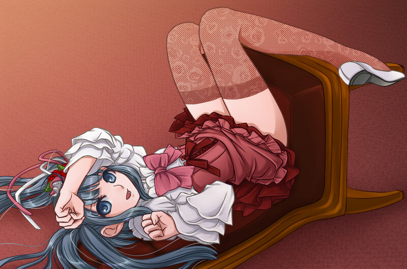 anime girl on a chair