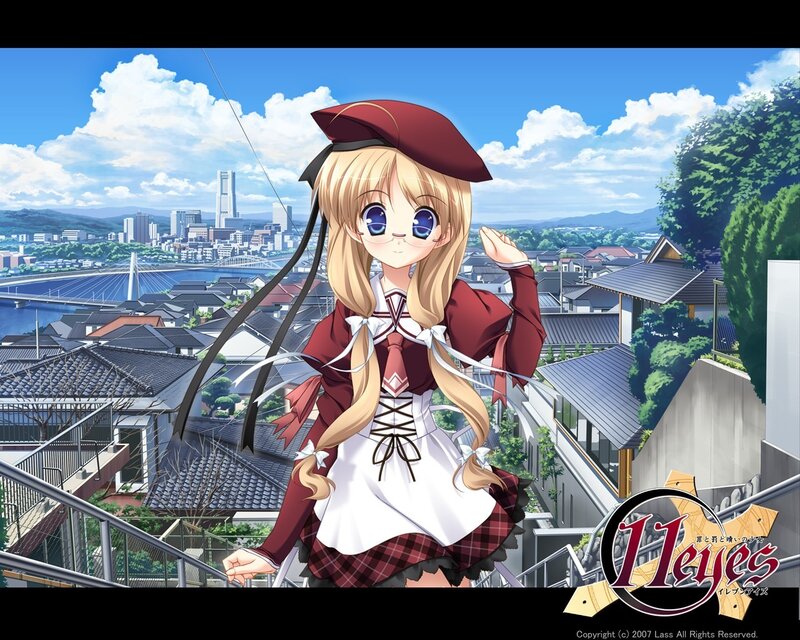 Anime girl on a city overlook