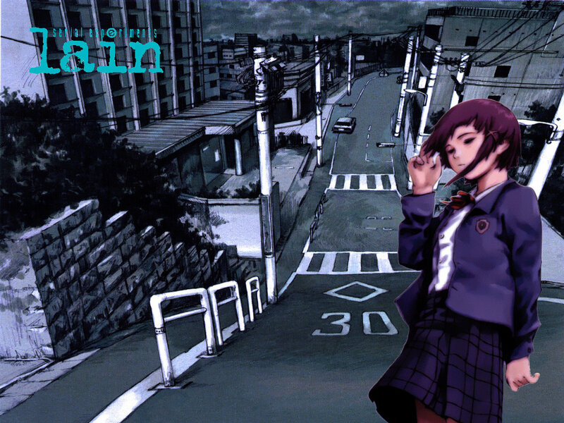 Anime girl on a city street
