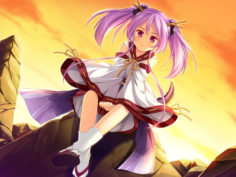 anime girl on a cliff