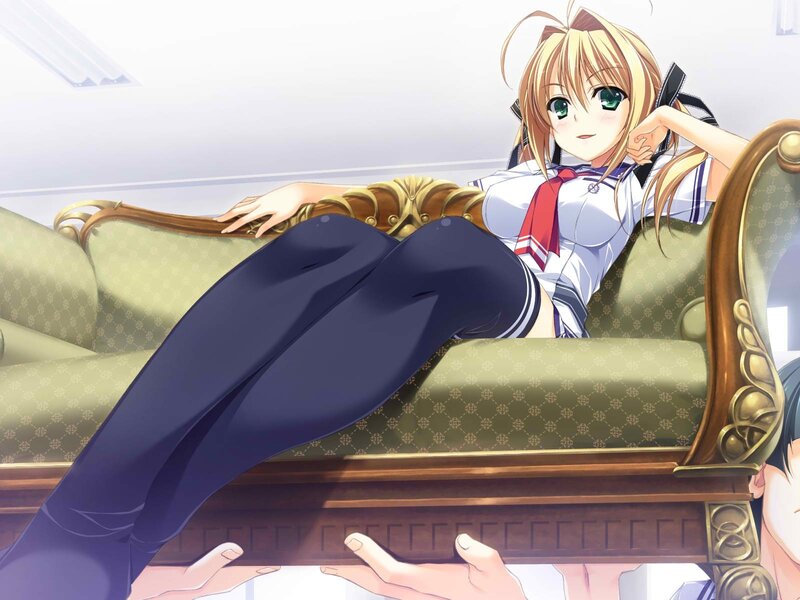 anime girl on a couch