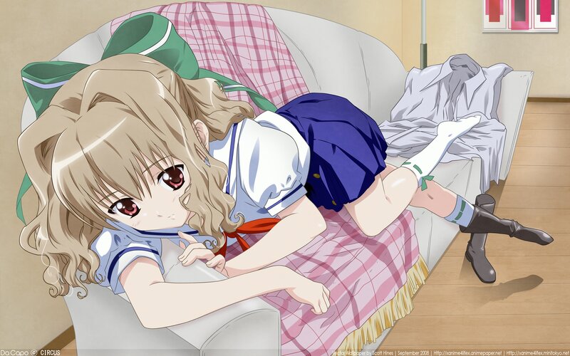 anime girl on a couch