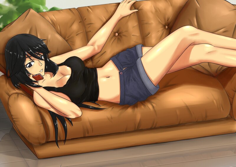 Anime girl on a couch