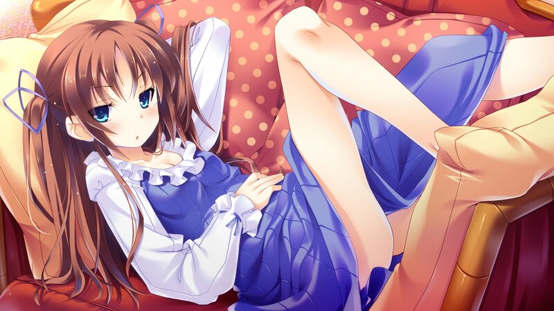 anime girl on a couch