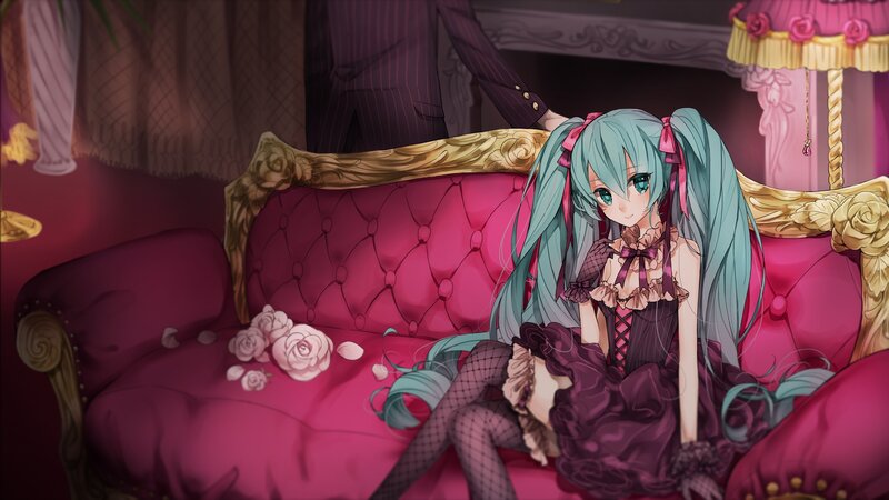 Anime Girl on a Couch — Pink, Dramatic